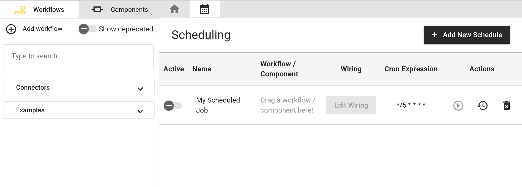 scheduling tab